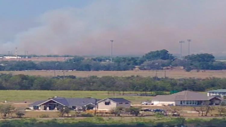 Brush fire burns 75 acres off SH 130