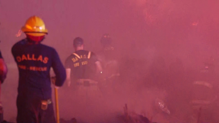 North Texas fire crews still working to fully extinguish overnight fire that caused evacuations in Sand Branch area