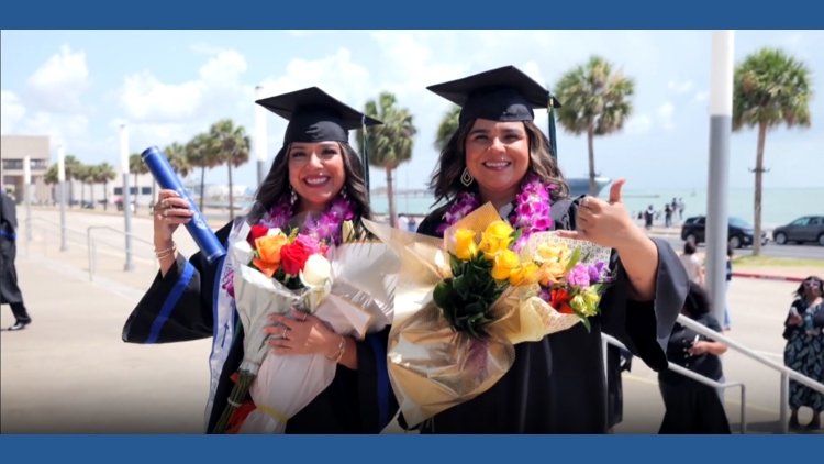 Sisters share long-awaited graduation moment, honoring sister they lost