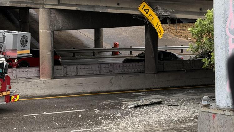 18-wheeler hits I-35 overpass in Downtown Austin; southbound lanes closed