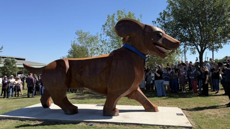 Buda’s newest landmark is a 19-foot-long wiener dog