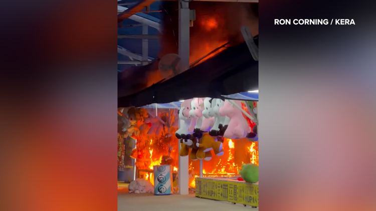 Firefighters quickly put out fire on the Midway at the State Fair of Texas